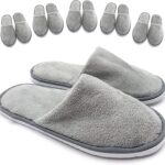 Warm Spa Slippers-Closed Toe Non Slip Disposable Hotel Slippers for Wowens Men-Thick Soft Cotton Reusable House Slippers Fit for Guests,Bathroom,Bedroom,Travel,Home,Indoor